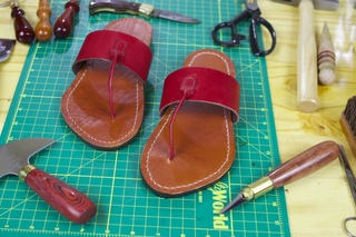 Leather: Vegetable-tanned Leather Sandals