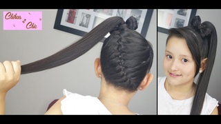 Trenza Diagonal terminada en Lazo Alto | Peinados con Trenzas | Peinados para Nias