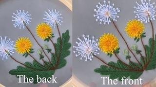 How to Embroider on Both Sides - Dandelion on Organza ( How to hide threads)