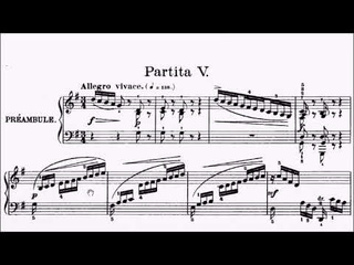 HKSMF 76th Piano 2024 Class 128 Grade 8 Bach Preambule Partita No.5 Movt 1 Sheet Music