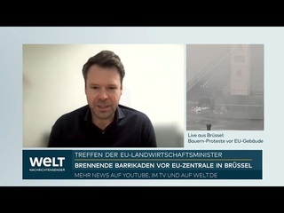 BAUERN-PROTESTE: Randale in Brssel! Landwirte demonstrieren gegen EU - Polizei riegelt Areal ab