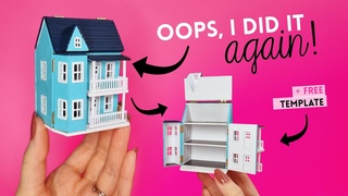 Build a Mini DOLLHOUSE with PAPER! | How to make a Miniature Dollhouse for your DOLLS (pt2) 🏠