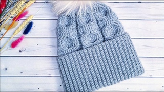 Шапка крючком узором “Косы“//Теплая шапка крючком//Crochet hat//