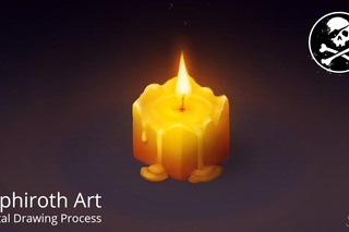 Sephiroth Art | Digital Drawing Process - Isometric Candle