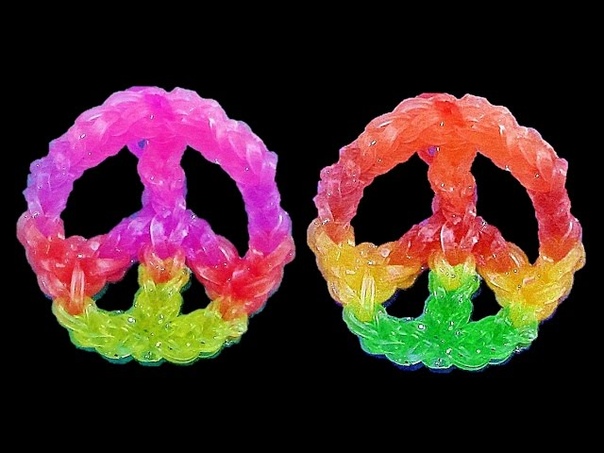 Rainbow Loom Charms: PEACE SIGN ( Crazy Loom bands Fun