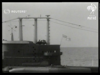 P.M. Attlee boards submarine (1949)