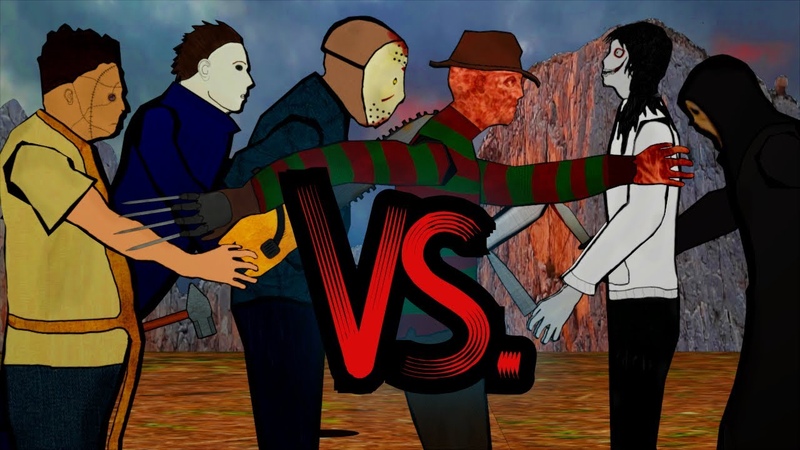 Jason Voorhees vs Freddy Krueger vs Michael Myers vs Jeff the Killer vs Leatherface vs