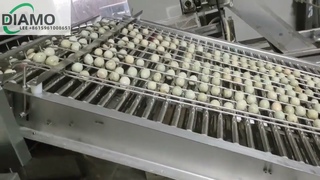 Testing a machine that peels hard boiled eggs