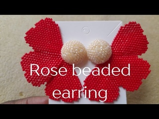 Rose beaded earringll beadearringsll flowerearrings# summervibes, #occassions
