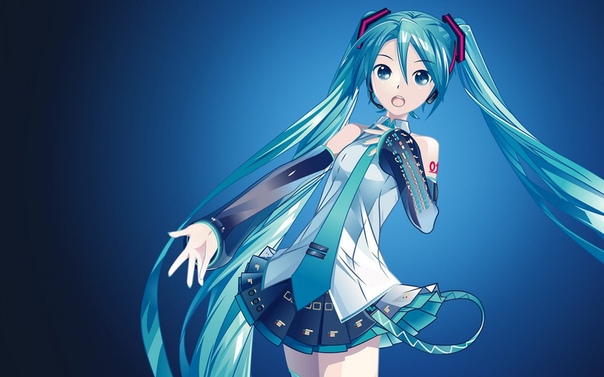 Anime girl with blue pigtails