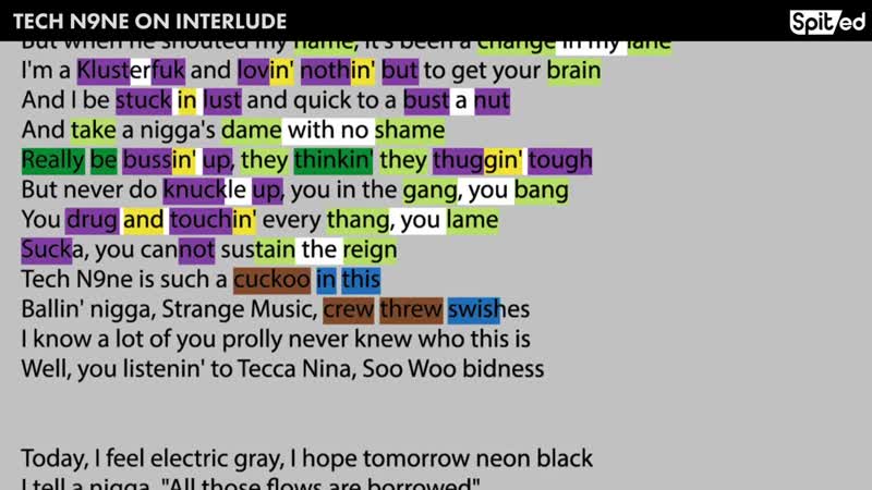 Spited Tech N9ne Andre 3000 on Interlude Lyrics, Rhymes Highlighted