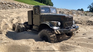 Краз 255 тягач песчаный карьер )) Kingkong rc 6x6 Kraz 1:12