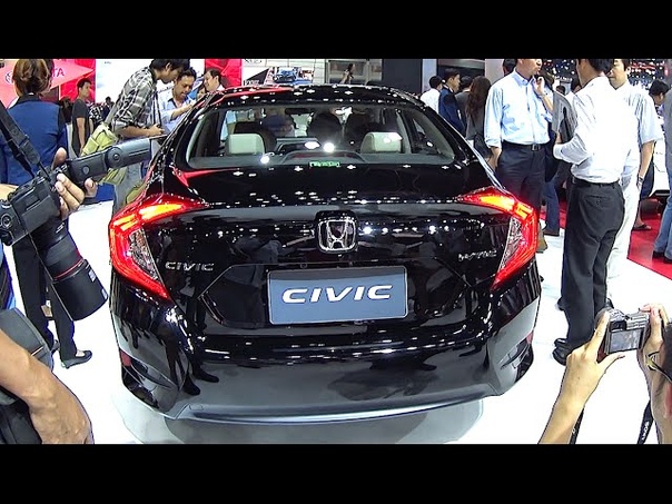 All new 2016, 2017 Honda Civic sedan, black